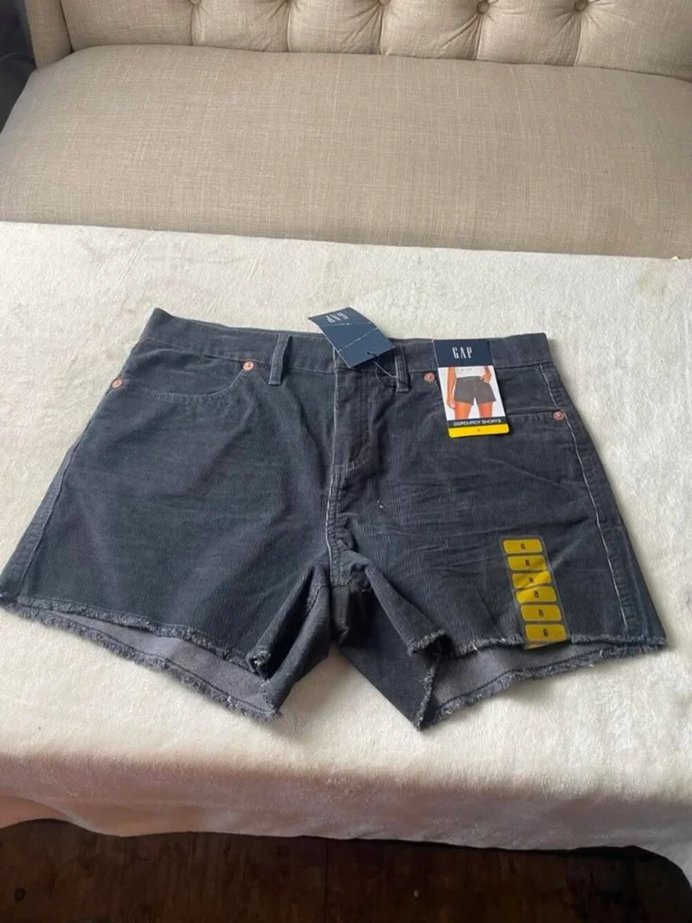 NWT GAP Women's Gray Corduroy Shorts size 8